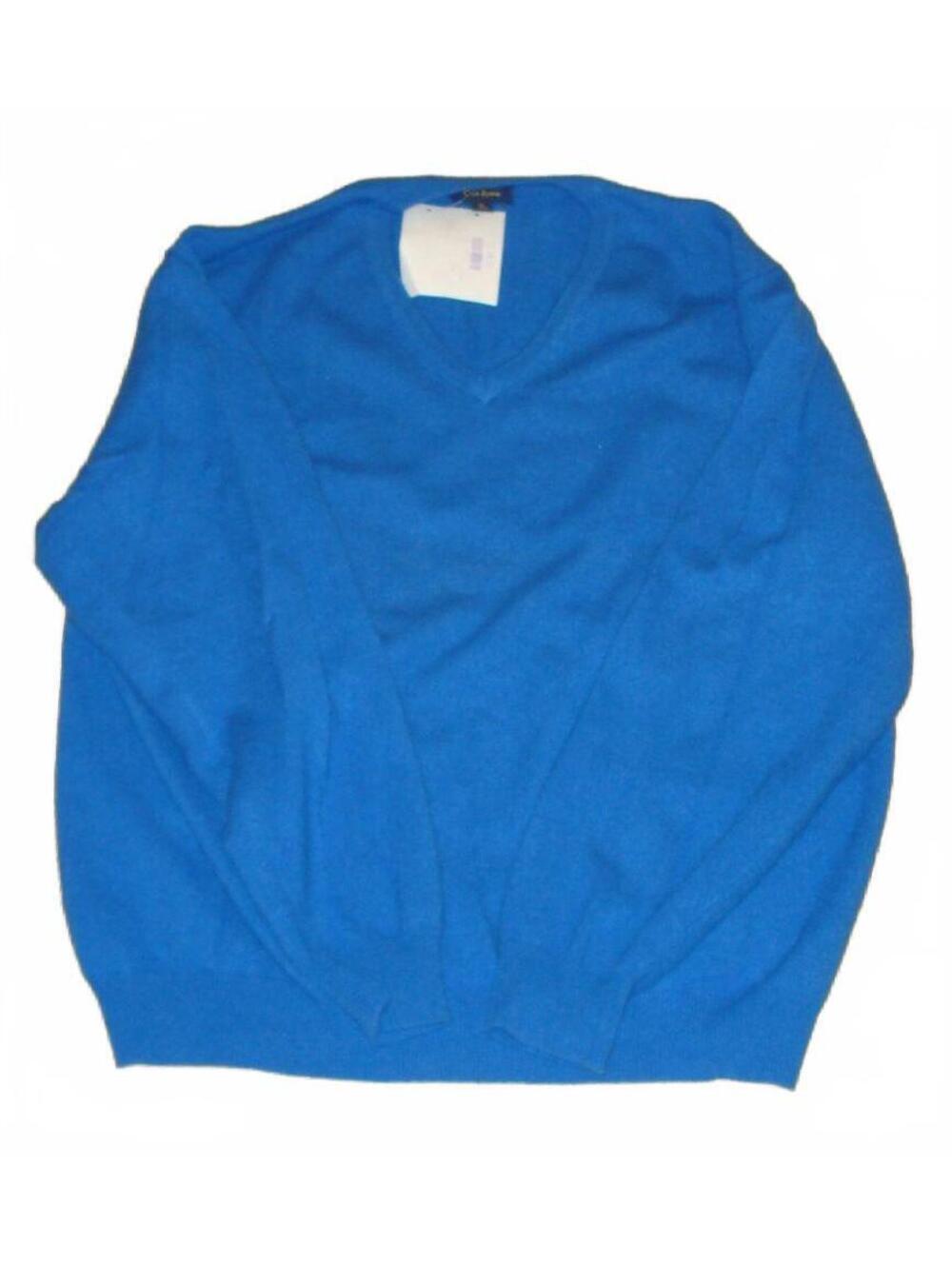 New with Defect Blue V-Neck Cashmere Club Room Sweater Men's XL